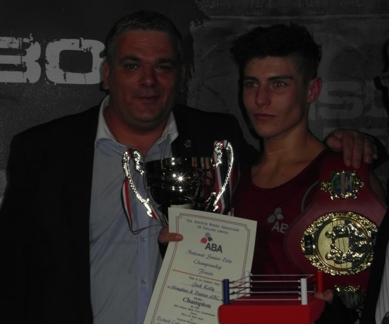 Josh Kelly with his ABAE Elite title and Davey Newth, Director of TTW ABA.